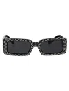 Dolce & Gabbana Crystal-embellished Rectangle-frame Sunglasses In Black