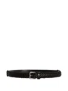 Dolce & Gabbana Black Belt With Buckle Closure And Interwoven Design In Leather Man