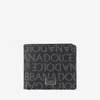Dolce & Gabbana Coated Canvas Wallet With With All-over Logo In Black
