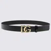Dolce & Gabbana Black And Gold Leather Belt In Black