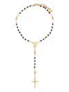 Dolce & Gabbana Black And Gold Rosary-style Necklace In Gold