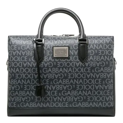 Dolce & Gabbana Black And Grey Cotton Bags In Red