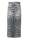 Dolce & Gabbana Dolce&gabbana Leopard Print Stretch Silk Midi Skirt In Black