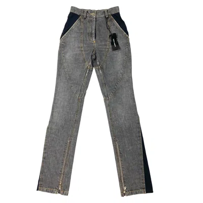 Pre-owned Dolce & Gabbana Black And Grey Skinny Jeans, Size 40 In Gray