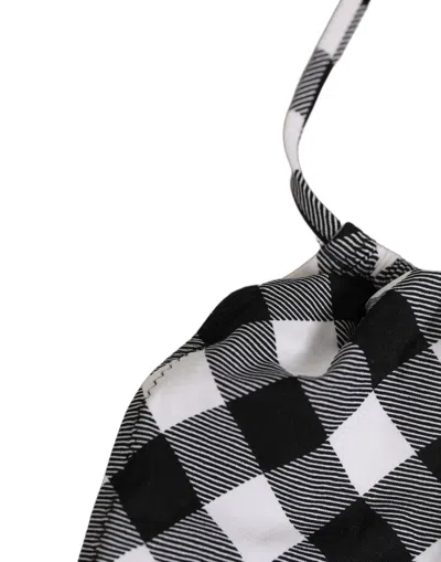 Dolce & Gabbana Black And White Checkered Bikini Top