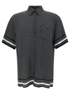 DOLCE & GABBANA BLACK AND WHITE SHIRT WITH POLKA-DOTS MOTIF AND PATCH POCKET IN SILK MAN