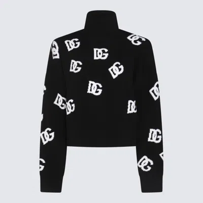 DOLCE & GABBANA BLACK AND WHITE WOOL KNITWEAR