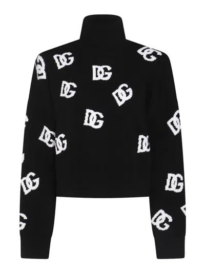 DOLCE & GABBANA BLACK AND WHITE WOOL KNITWEAR