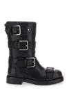 Dolce & Gabbana Leather Biker Boots In Black
