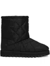 Dolce & Gabbana Diamond Quilted Flat Sole Ankle Boots In Black