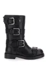 Dolce & Gabbana Black Ankle Boots With All-over Buckles In Leather Woman In Black