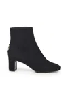 Dolce & Gabbana Black Ankle Boots With Dg Logo Plaque On The Back In Suede Woman In Black