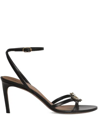 DOLCE & GABBANA BLACK ANKLE-STRAP HEELS