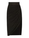 Dolce & Gabbana High Waist Asymmetric Hem Ruched Skirt In Black