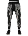 Dolce & Gabbana Black Bandana Cotton Jogger Men's Pants