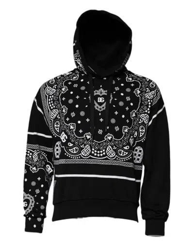 Pre-owned Dolce & Gabbana Black Bandana Hooded Men Sweatshirt Men's Sweater ()