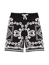 DOLCE & GABBANA BLACK BANDANA PRINT COTTON SHORTS