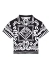Dolce & Gabbana Javanese Shirt With Marine Print In Black