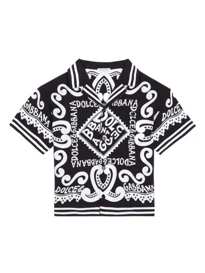 Dolce & Gabbana Kids' Black Bandana Print Shirt