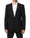 Dolce & Gabbana Black Bee Martini 2 Button Men Suit Blazer In Black