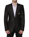 Dolce & Gabbana Black Bee Wool Single Breasted Formal Blazer In Black