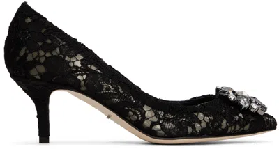 Dolce & Gabbana Black Bellucci Heels In 80999 Nero