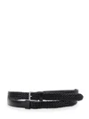 Dolce & Gabbana Black Belt With Buckle Closure And Interwoven Design In Black