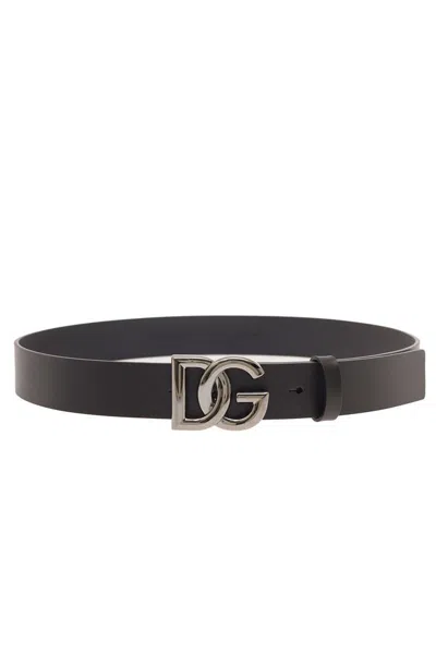 Dolce & Gabbana Black Belt With Dg Logo Detail