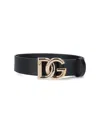 Dolce & Gabbana Black Belt With Gold-tone Logo Buckle