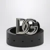 Dolce & Gabbana Dg Logo Buckle Leather Belt In Black