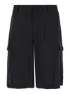 Dolce & Gabbana Black Bermuda Shorts With Logo Patch In Black