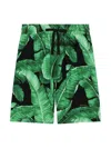 DOLCE & GABBANA BLACK BERMUDA SHORTS WITH BANANA PRINT