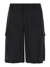 Dolce & Gabbana Black Bermuda Shorts With Pockets In Linen Man In Black