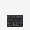 Dolce & Gabbana Bi-fold Wallet With All-over Monogram In Black