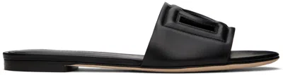 Dolce & Gabbana Black Bianca Flat Sandals In 80999 Nero