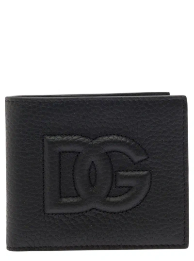Dolce & Gabbana Black Bifold Wallet With Quilted Leather In Leather