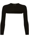 Dolce & Gabbana Black Black Cropped Cardigan In Black