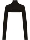 Dolce & Gabbana Viscose-blend Knit Shrug In Black