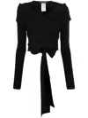 Dolce & Gabbana Wrap Cut-out Tie Detail Top In Black