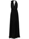 Dolce & Gabbana Long Chiffon Dress With Boning In Black