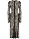Dolce & Gabbana Elegant Black Semi-sheer Lace Midi Dress For Women In Black