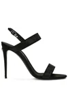 Dolce & Gabbana Satin Heel Sandals In Black