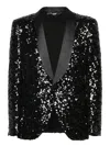 Dolce & Gabbana Sequined Tuxedo Jacket In Black