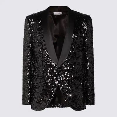 Dolce & Gabbana Sequin Embellished Single-breasted Blazer In Black