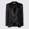 Dolce & Gabbana Sequined Tuxedo Jacket In Black