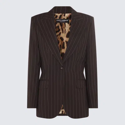 Dolce & Gabbana Black Blazer In Brown
