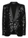 Dolce & Gabbana Sequined Tuxedo Jacket In Black
