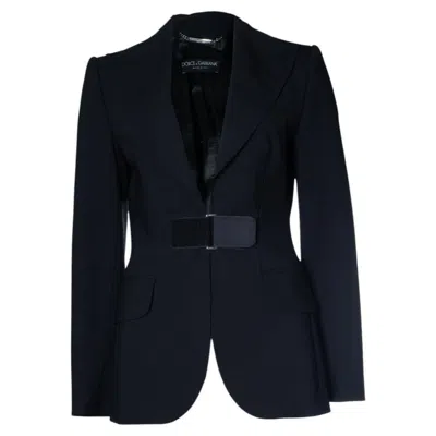 Pre-owned Dolce & Gabbana , Black Blazer With Velcro Closure
