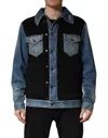 Dolce & Gabbana Blue Cotton Elastan Polyamide Polyester Jacket In Multi