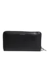 Dolce & Gabbana Black Blue Exotic Leather Embossed Continental Wallet In Black